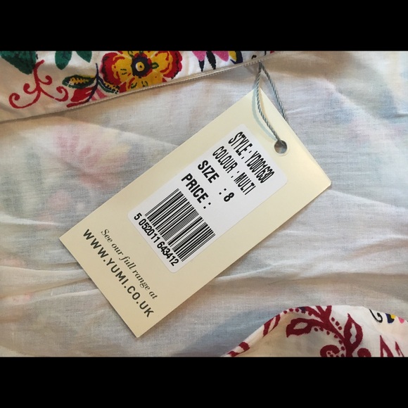 Yumi ModCloth Multicolor Floral Cotton Summer Sundress NWT Small/4 -UK size 8 - Picture 13 of 15